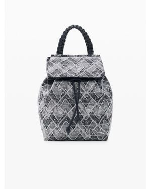 Desigual Small Denim Zigzag Backpack - Blue