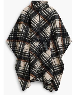 Desigual Poncho Karo, Damen, Polyester - Schwarz