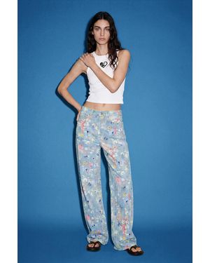 Desigual Wide-Leg Jeans, Cotton - Blue