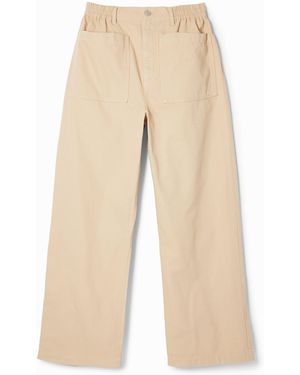 Desigual Long Trousers With Pockets, Cotton - Natural