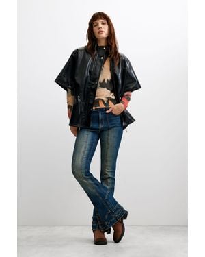 Desigual Poncho Leather Effect, Polyurethane - Black