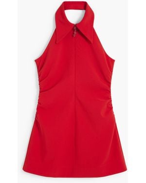 Desigual Short Dress With Zipper And Lapel - Red