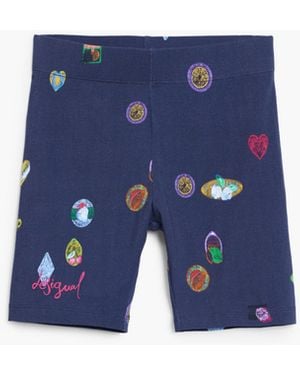 Desigual Collage Cycling Leggings - White