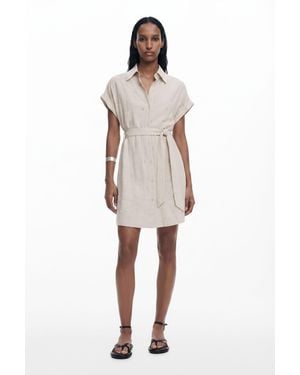 Desigual Short Perforated Dress - White