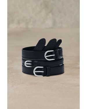 Desigual Triple Studio Sash Belt, Cow Leather - Blue