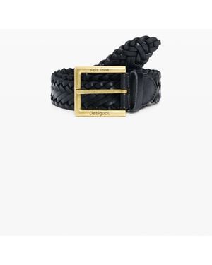 Desigual Braided Leather Belt Masha Popova, Cow Leather - Blue