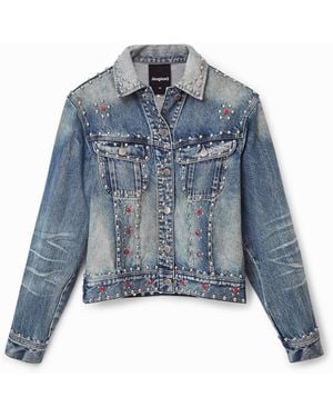 Desigual Johnson Hartig Studded Denim Jacket - Blue