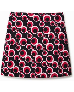 Desigual Slim Circle Miniskirt, Cotton - Red