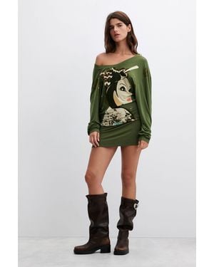 Desigual Vintage Printed Mini Dress, Viscose - Green