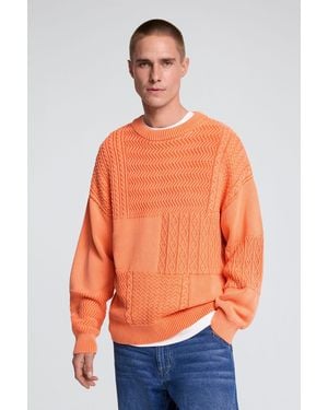 Desigual Feinstrickpullover, Herren, Baumwolle - Orange