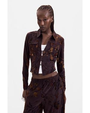 Desigual Long-Sleeved Knit T-Shirt, Polyester - Purple