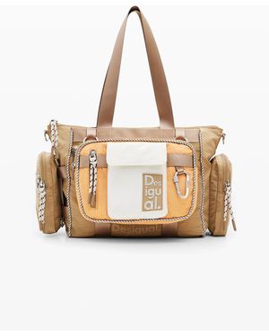 Desigual Medium Voyager Bag, Polyamide - Natural
