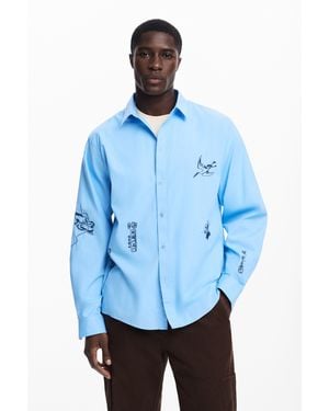 Desigual Hemd Mit Karpfenmustern - Blau