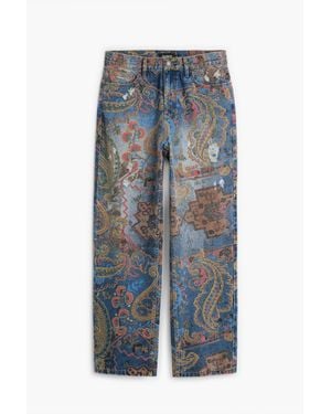 Desigual Printed Jeans, Cotton - Blue