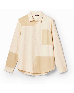 Desigual Patchwork Twill Shirt, Cotton - Natural