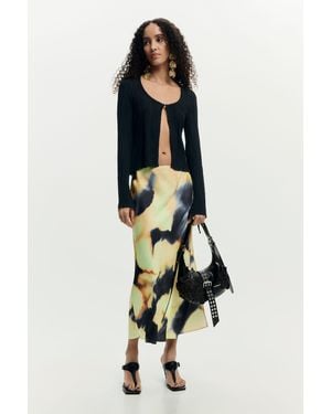 Desigual Printed Midi Skirt, Polyester - Black