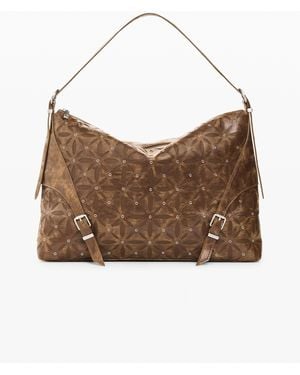 Desigual Large Shoulder Bag, Polyurethane - Brown