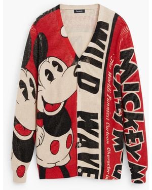 Desigual Mickey Mouse Cardigan - Red