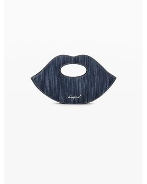 Desigual Kleine Tasche Lippen, Damen, Baumwolle, Blau