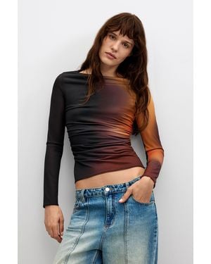 Desigual Long Sleeve Knit T-Shirt, Polyester - Blue