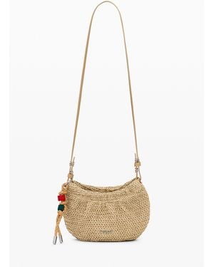 Desigual Oval Crossbody Purse With Charms, Paper - White