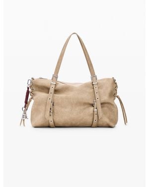 Desigual Large Shopping Bag, Polyurethane - Natural