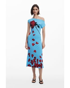 Desigual Tyler Mcgillivary Petal Bardot Dress - Blue