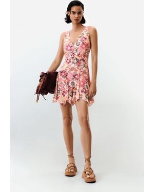 Desigual Printed Midi Dress, Viscose - Red