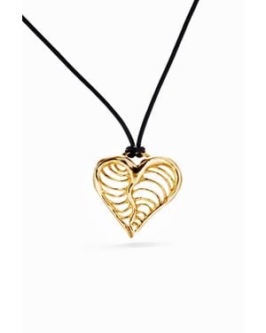 Desigual Zalio Cord-Plated Heart Pendant - Metallic