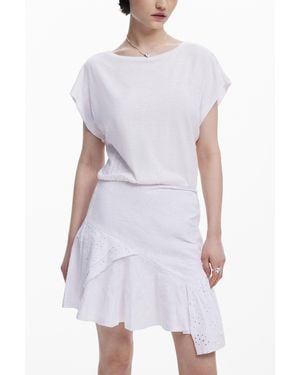 Desigual Combined Short Dress, Cotton - White