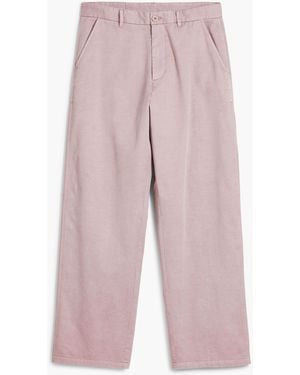 Desigual Long Pants With Topstitching, Cotton - Pink