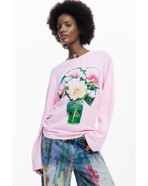 Desigual T-Shirt Bouquet, Cotton - White