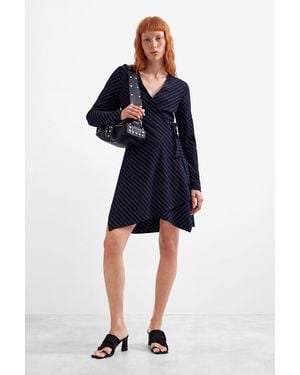 Desigual Long Sleeve V-Neck Dress - Black