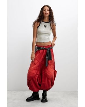 Desigual Cotton Baggy Trousers, Cotton - Red