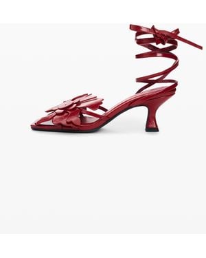 Desigual Floral Appliqué Sandal, Polyurethane - Red