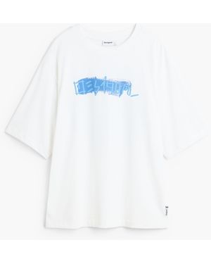 Desigual Printed T-Shirt 100% Cotton, Cotton - Blue