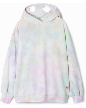 Desigual Tie-Dye Unicorn Hoodie - White