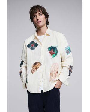 Desigual Patch Mosaic Shirt - Natural