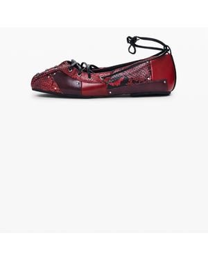 Desigual Ballerina With Laces, Polyurethane - Red
