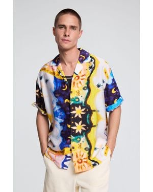 Desigual Cosmos Printed Shirt, Cotton - Blue