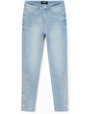 Desigual Pantalón Vaquero Skinny Tobillero - Azul