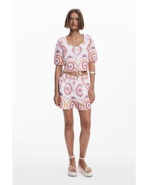 Desigual Printed Shorts - Red