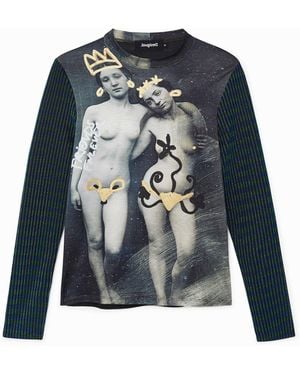 Desigual Slim Arty T-Shirt - Blue