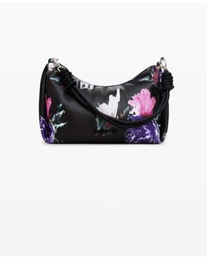 Desigual Quilted Floral Handbag, Polyurethane - Black