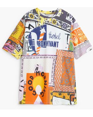 Desigual Printed T-Shirt 100% Cotton, Cotton - Blue