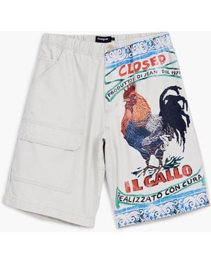 Desigual Cargo Bermuda Shorts, Cotton - White