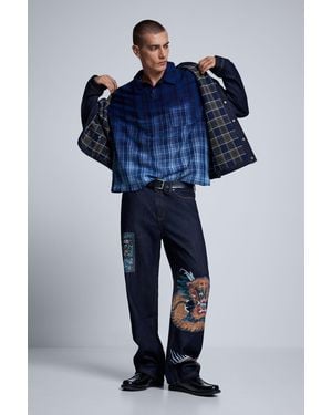 Desigual Printed Jeans, Cotton - Blue