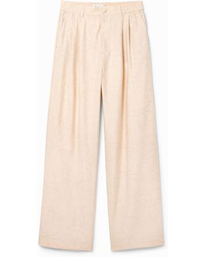 Desigual Pantalón Sastre Floral - Neutro