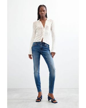 Desigual Pantalón Vaquero Skinny, Mujer, Azul