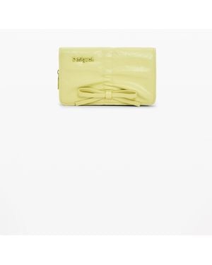 Desigual Small Wallet With Shiny Bow, Polyurethane - Yellow